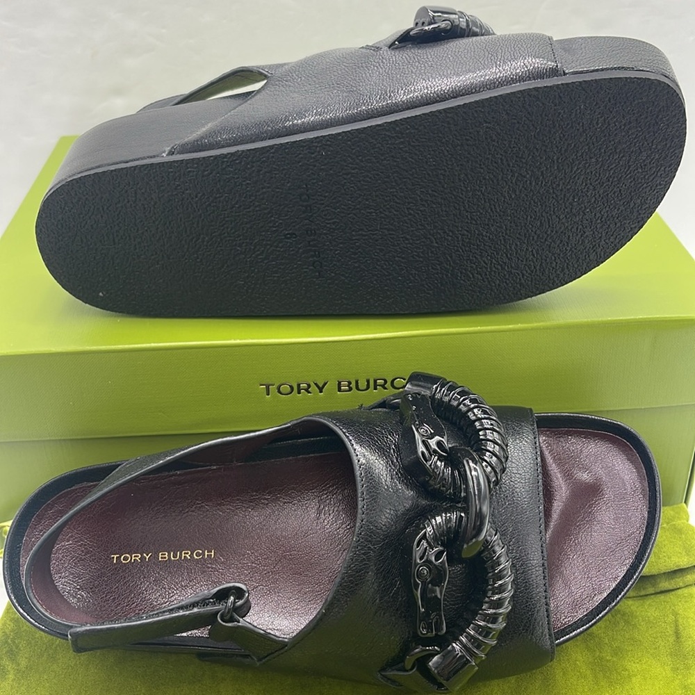 Tory Burch MELLOW PLATFORM SANDAL NAPPA LEATHER 
Optic White/Silver/Perfect 
New - Picture 3 of 16